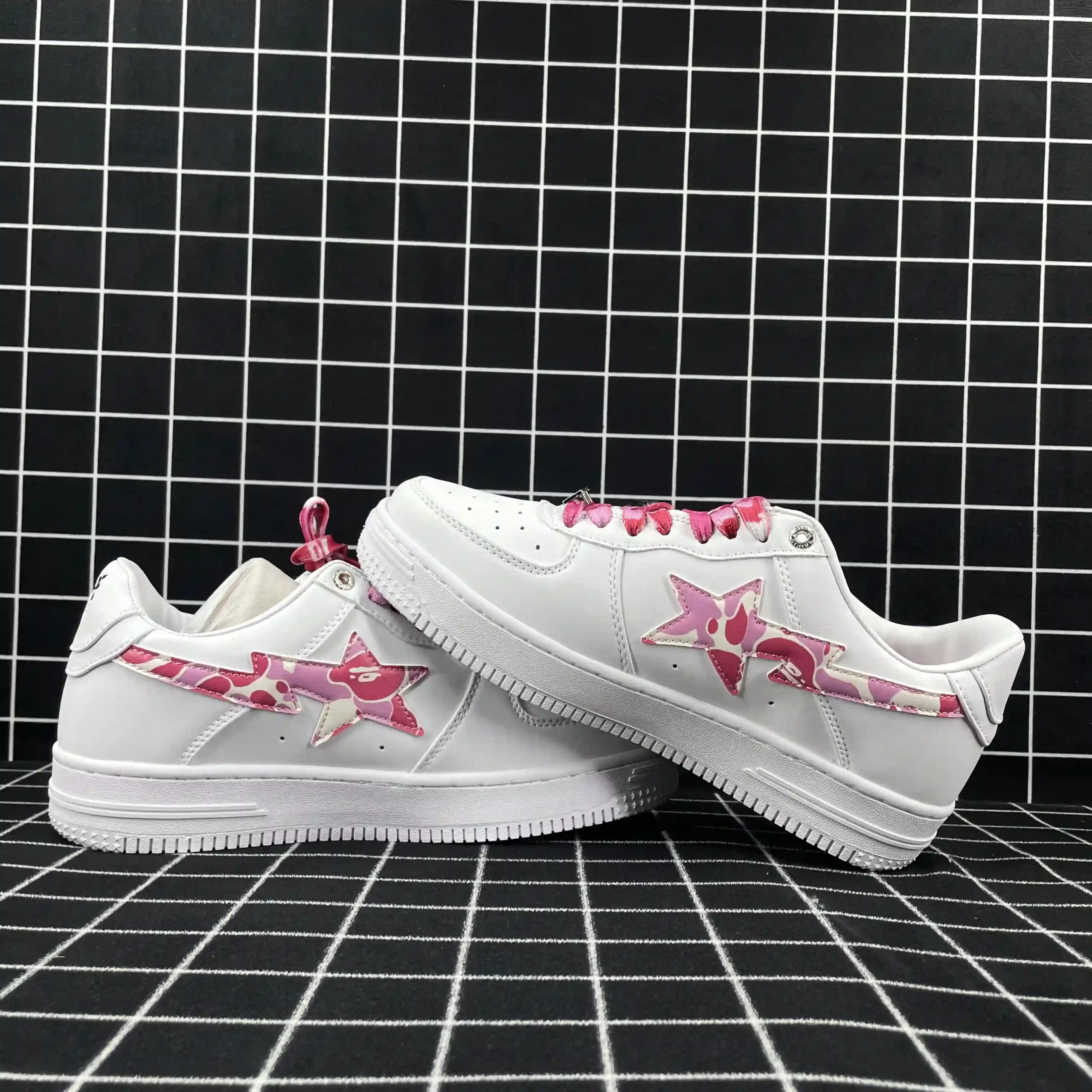 A Bathing Ape Bape Sta Low White ABC Camo Pink Replica