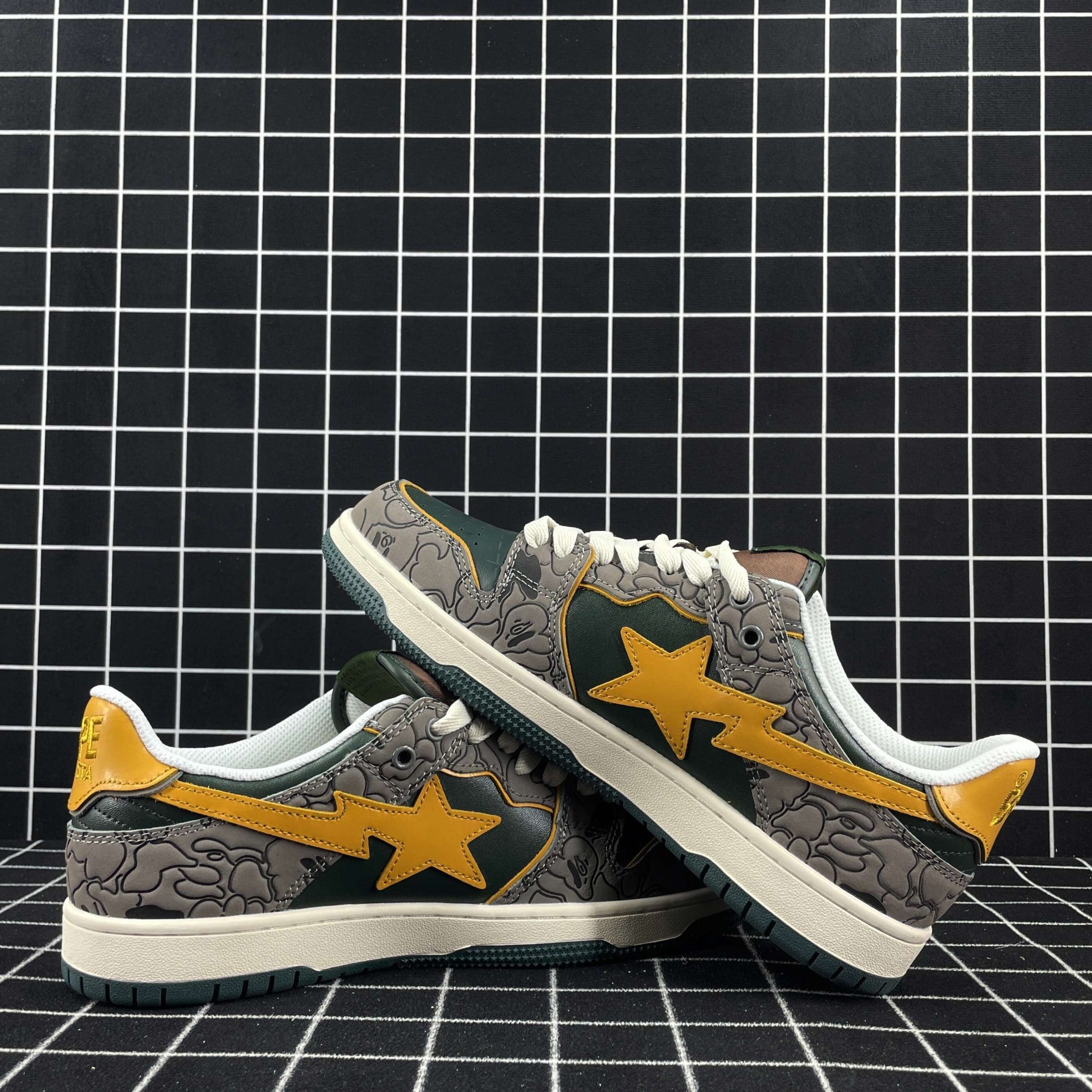 A Bathing Ape Bape Sk8 Sta Grey Mustard Yellow Replica
