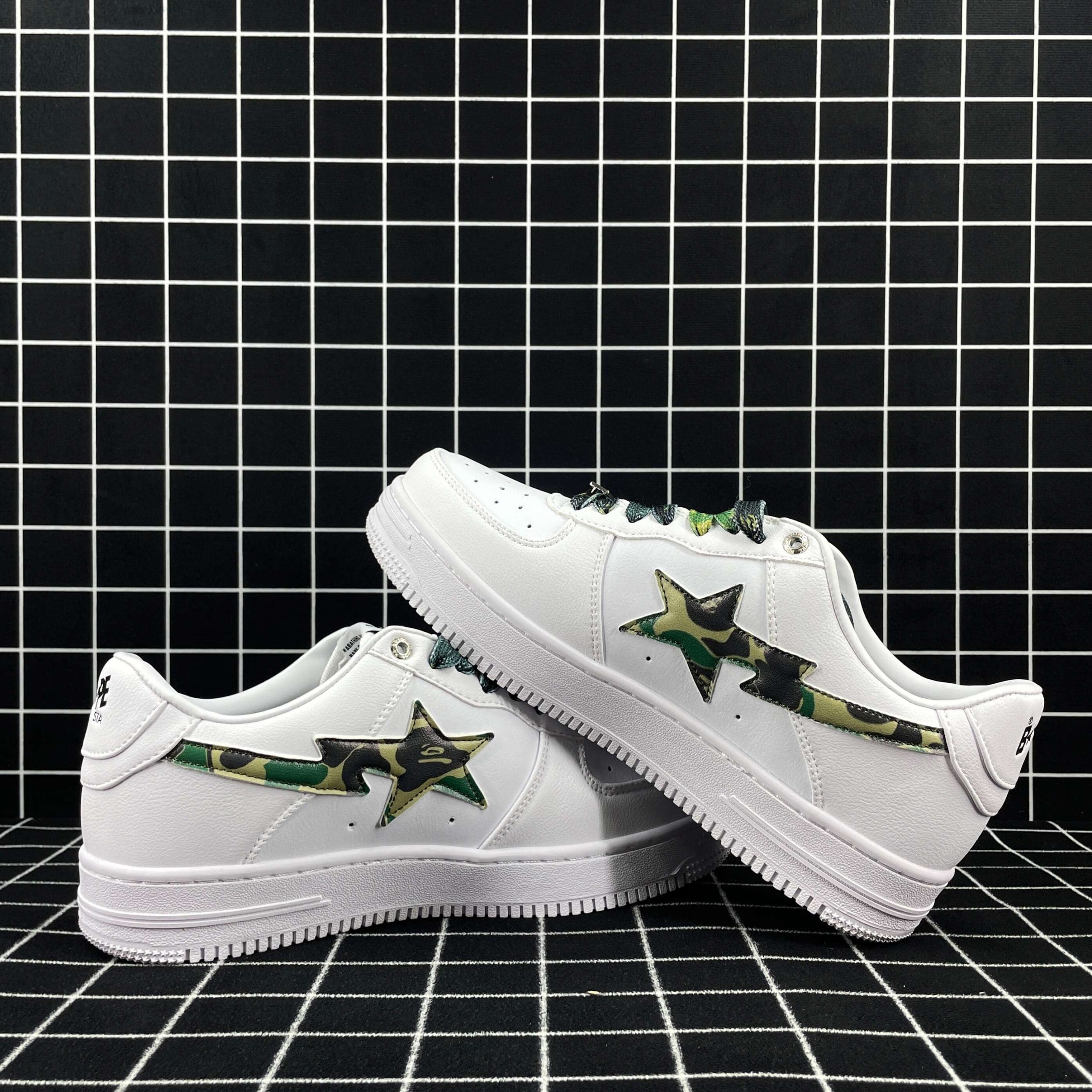 A Bathing Ape Bape Sta Low White ABC Camo Green Replica