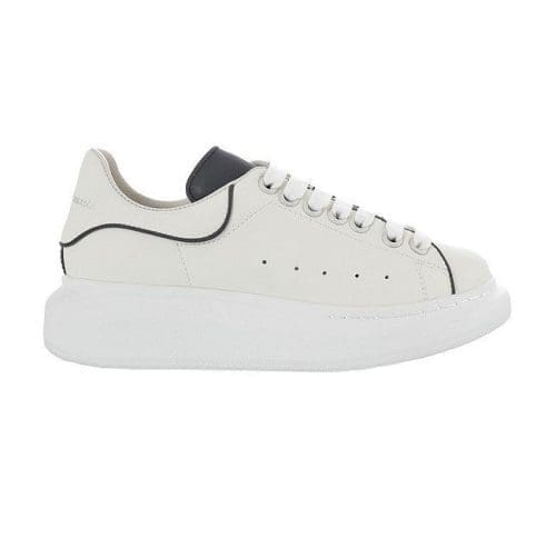 Alexander McQueen Oversized Sneaker White Smooth Calf Leather with Reflective Piping Replica