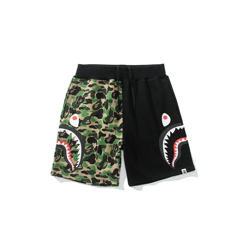 2024 APE Shark Mouth Camo Print Casual Shorts Loose Unisex Style 19