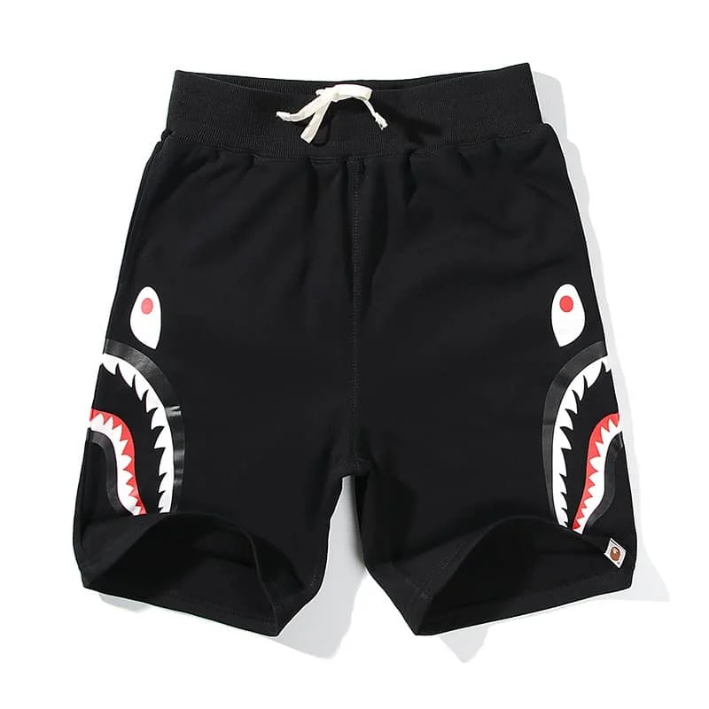 2024 APE Shark Mouth Camo Print Casual Shorts Loose Unisex Style 29
