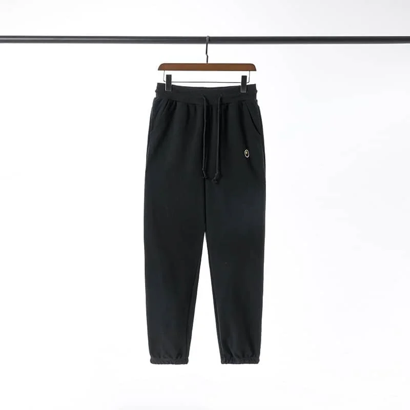 APE Classic Embroidered Logo Solid Color Elastic Waist Joggers Men