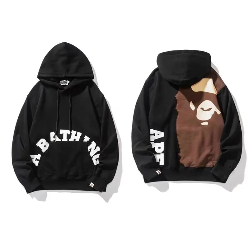 APE Letter Print Giant Ape Hoodie Unisex Cotton Jacket Style 1