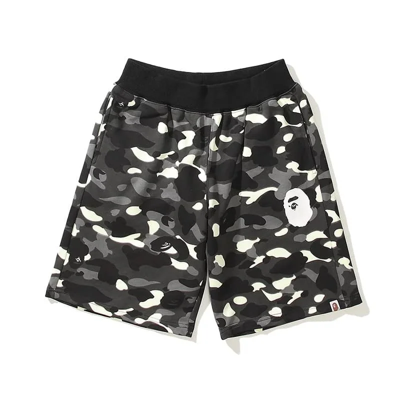 APE Night Glow Shark Side Panel Print Casual Fashion Shorts Unisex Style 12