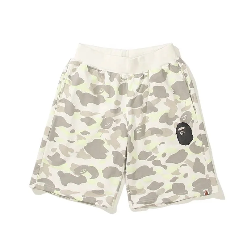 APE Night Glow Shark Side Panel Print Casual Fashion Shorts Unisex
