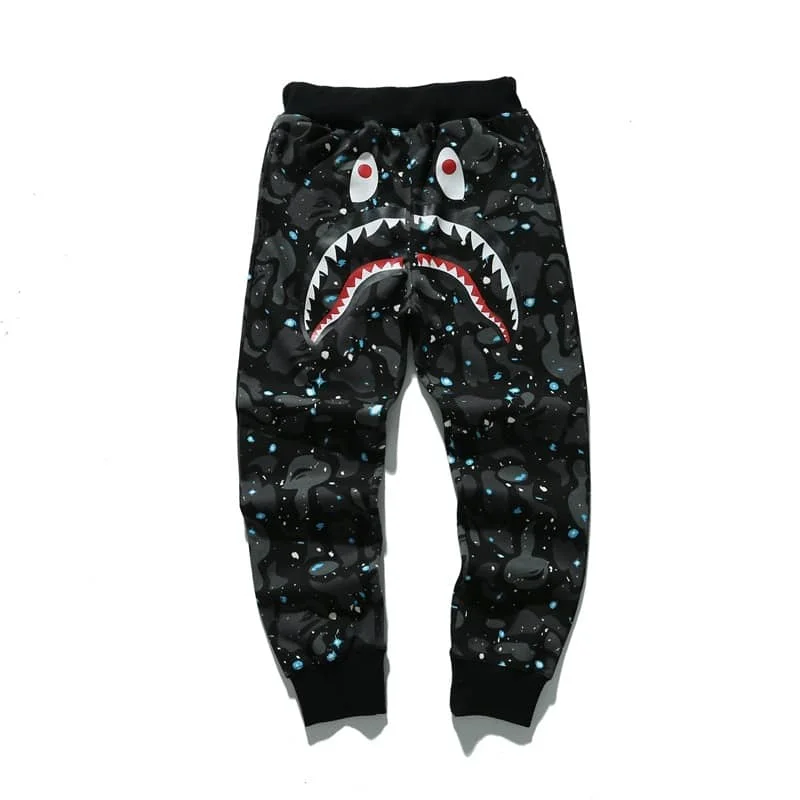 APE Shark Camo Long Pants Cotton Fleece Unisex Spring Autumn Casual Style 2