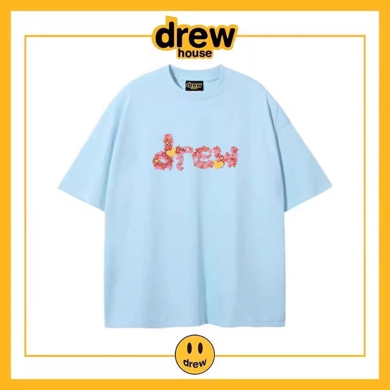 Drew Heart Print Short Sleeve T-Shirt Unisex Cotton Casual Top Style 11