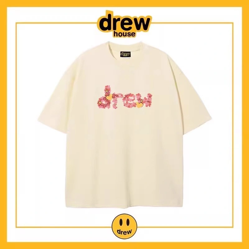 Drew Heart Print Short Sleeve T-Shirt Unisex Cotton Casual Top Style 5