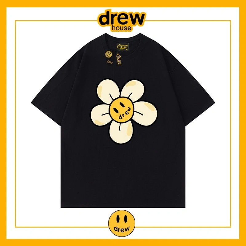 Drew Heart Print Short Sleeve T-Shirt Unisex Cotton Loose Summer Style 15