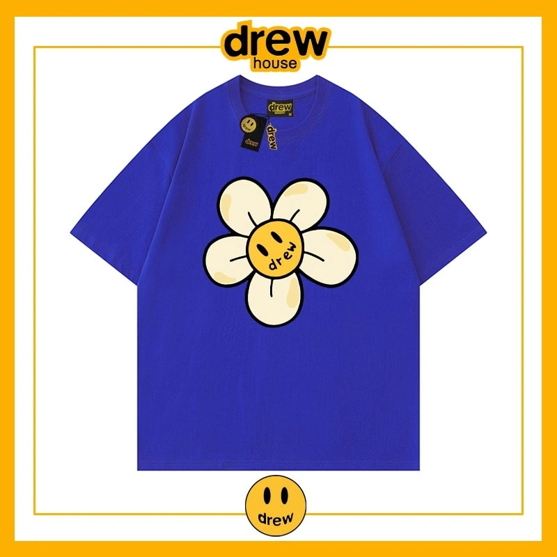 Drew Heart Print Short Sleeve T-Shirt Unisex Cotton Loose Summer Style 17