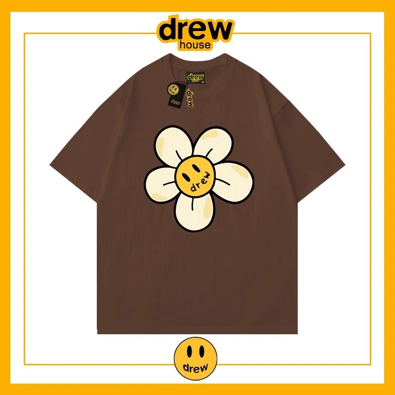 Drew Heart Print Short Sleeve T-Shirt Unisex Cotton Loose Summer Style 19