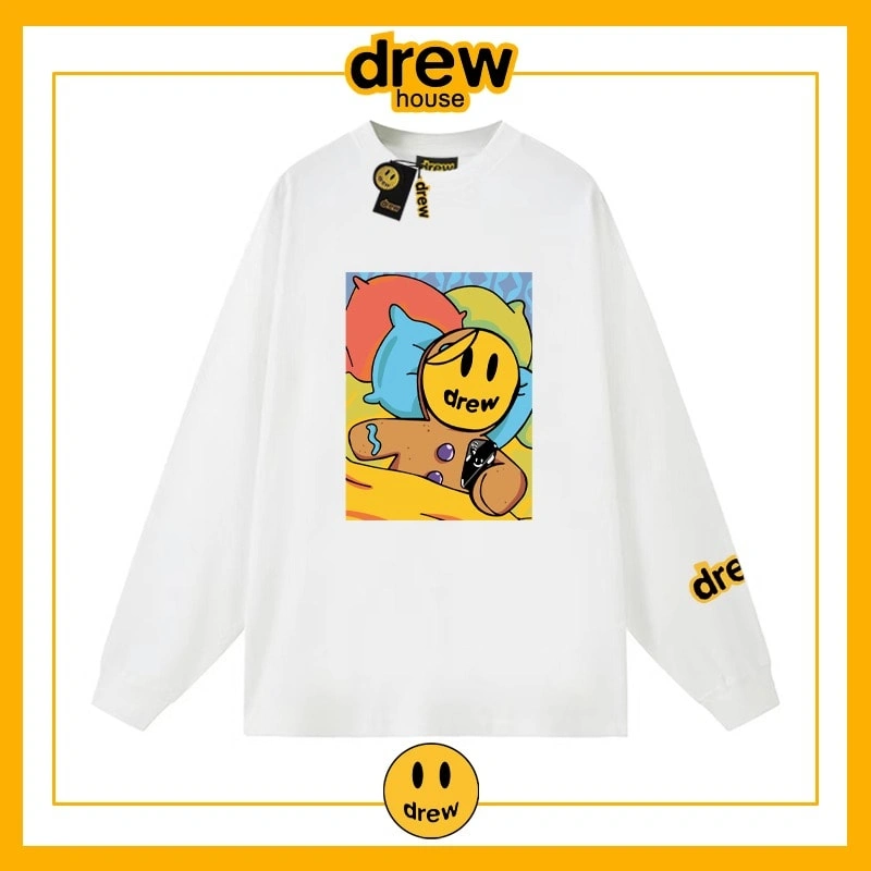 Drew Heavyweight Long Sleeve T-Shirt Unisex Cotton Base Layer Style 10