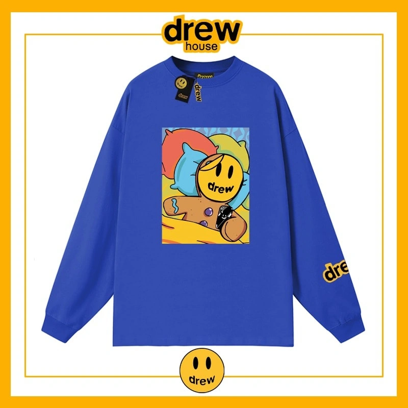 Drew Heavyweight Long Sleeve T-Shirt Unisex Cotton Base Layer Style 4
