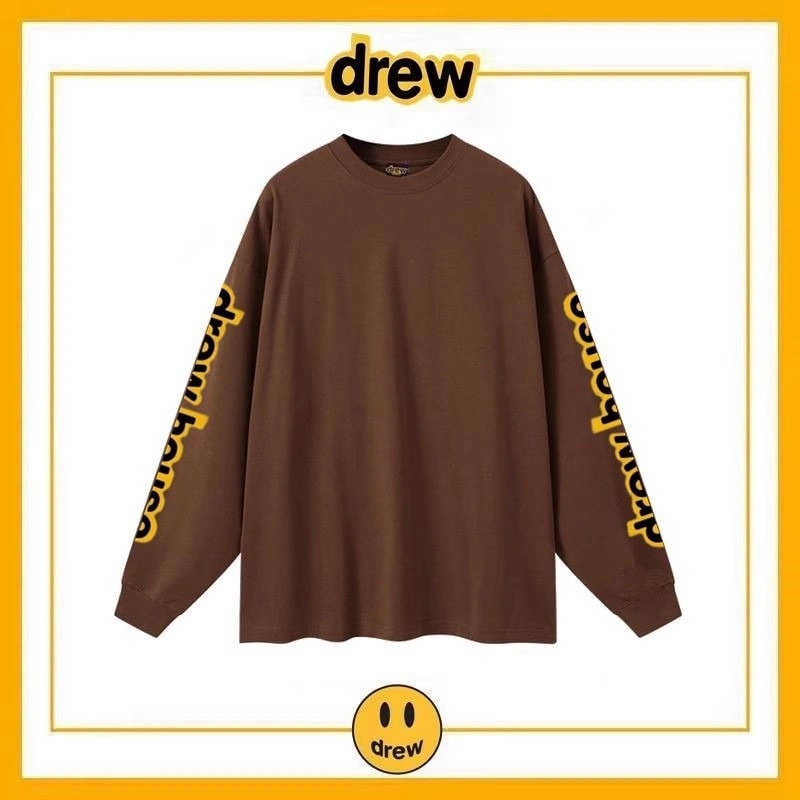 Drew House Arm Letter Long Sleeve T-Shirt Unisex Cotton Loose Style 4