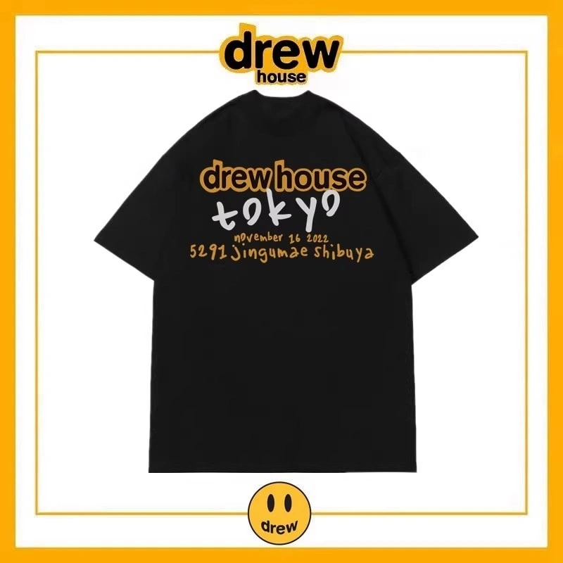 Drew House Bear Letter Short Sleeve T-Shirt Men Cotton Loose Style 13