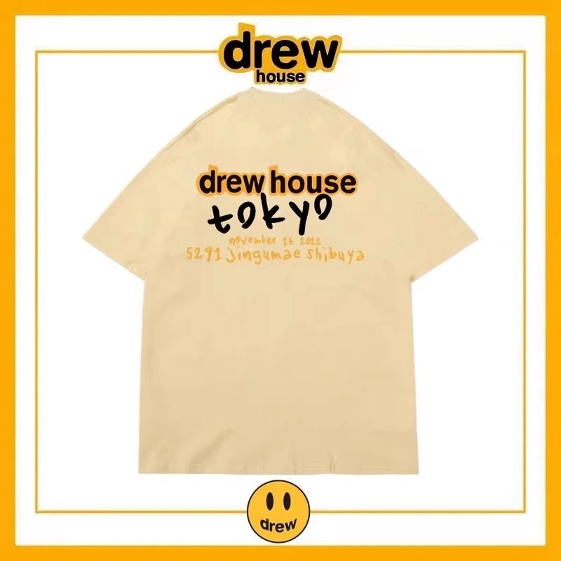 Drew House Bear Letter Short Sleeve T-Shirt Men Cotton Loose Style 16