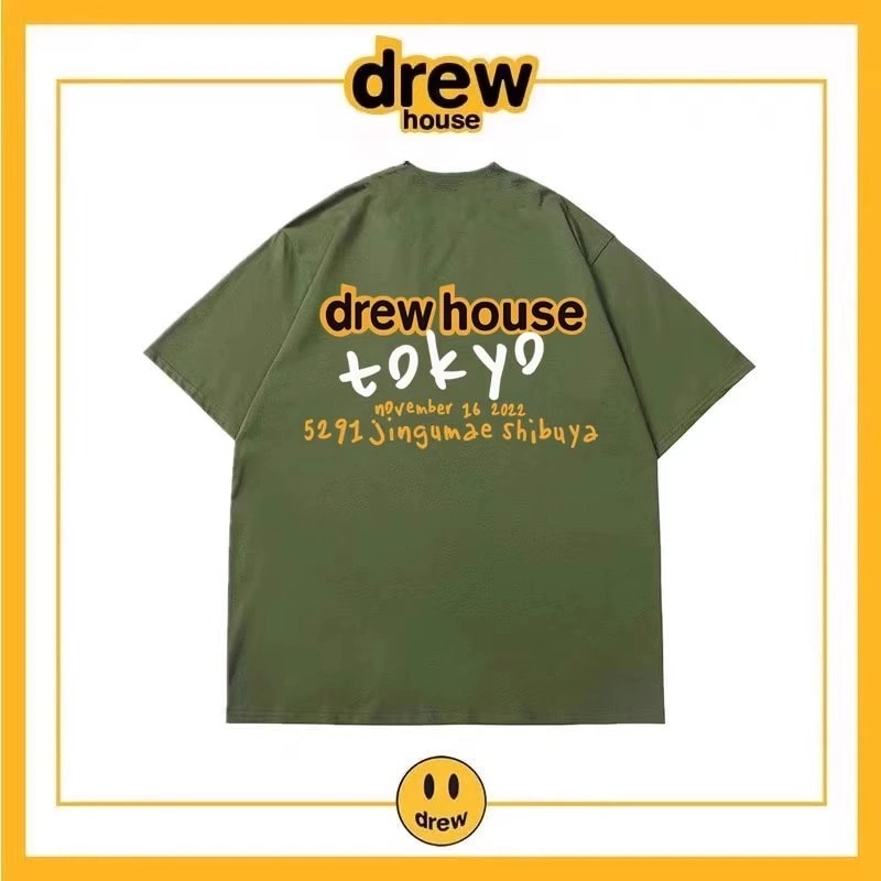 Drew House Bear Letter Short Sleeve T-Shirt Men Cotton Loose Style 20