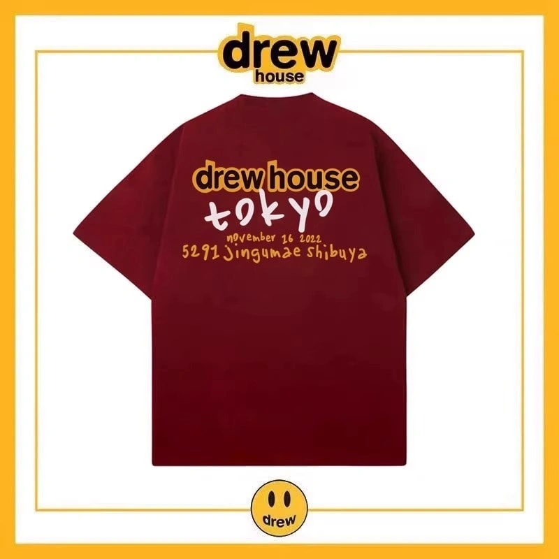 Drew House Bear Letter Short Sleeve T-Shirt Men Cotton Loose Style 4