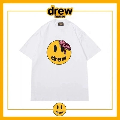 Drew House Distressed Short Sleeve T-Shirt Unisex Cotton Summer Top Style 1