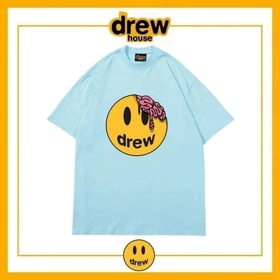 Drew House Distressed Short Sleeve T-Shirt Unisex Cotton Summer Top Style 8