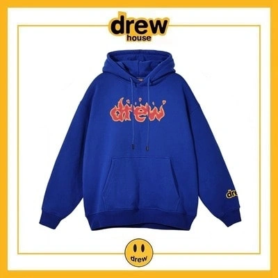 Drew House Flame Print Hoodie Unisex Cotton Fleece Jacket Style 3