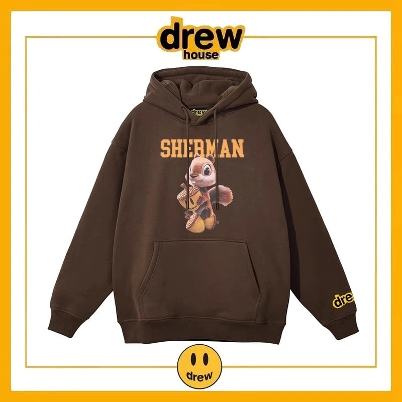 Drew House Fleece Hoodie Unisex Cotton Oversized Pullover Jacket Style 4