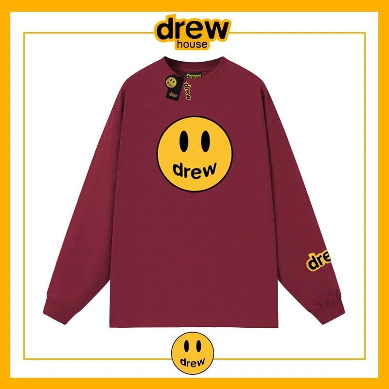 Drew House Heavyweight Long Sleeve T-Shirt Unisex Cotton Autumn Sweatshirt Style 6