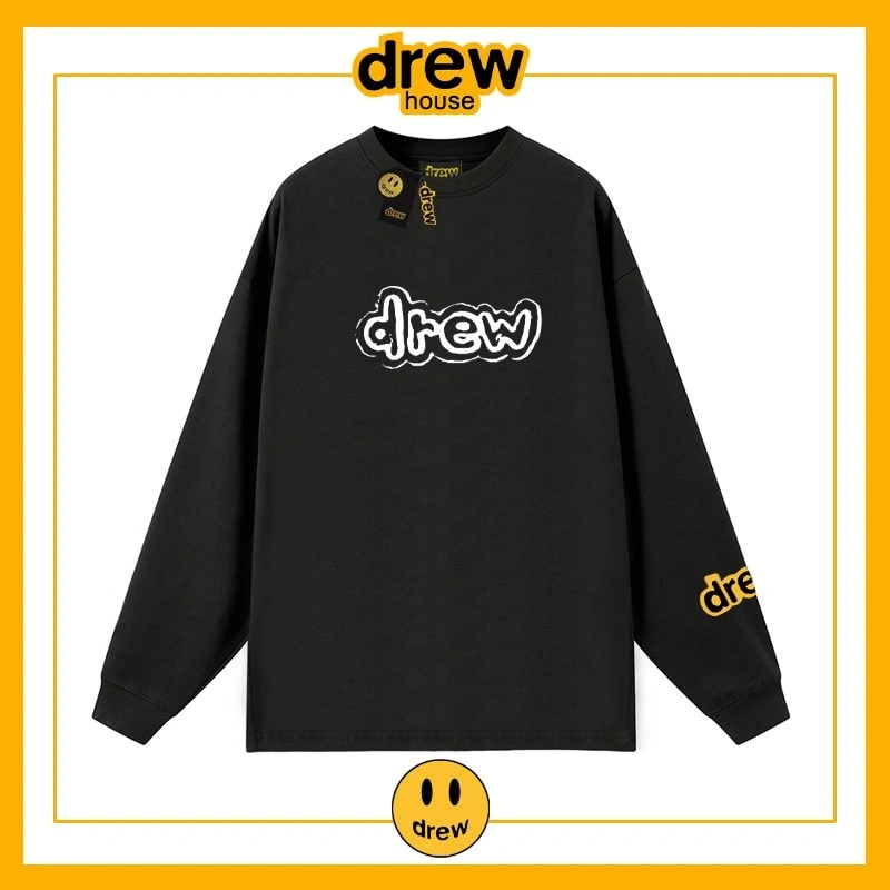 Drew House Heavyweight Long Sleeve T-Shirt Unisex Cotton Thin Top Style 1