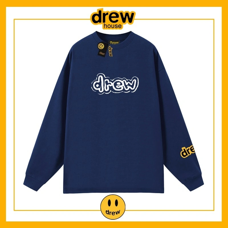 Drew House Heavyweight Long Sleeve T-Shirt Unisex Cotton Thin Top Style 2