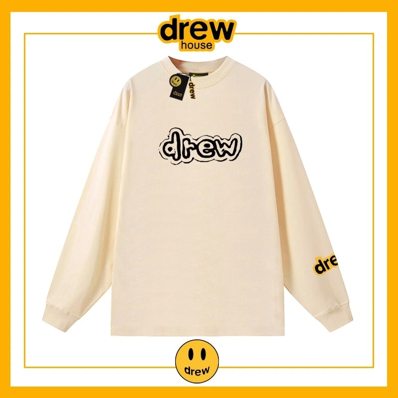 Drew House Heavyweight Long Sleeve T-Shirt Unisex Cotton Thin Top Style 3