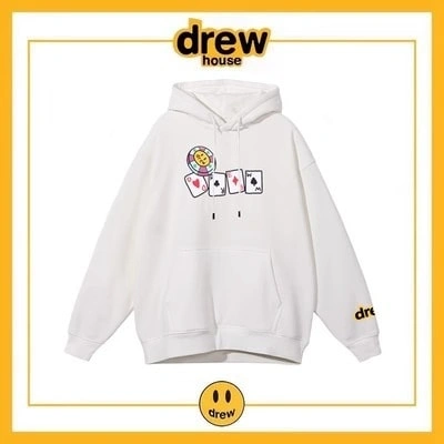 Drew House Hoodie Fleece Cotton Unisex Loose Pullover Style 3