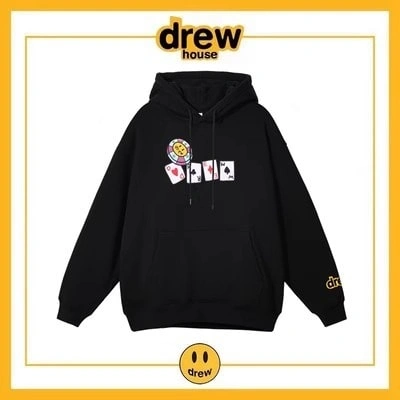 Drew House Hoodie Fleece Cotton Unisex Loose Pullover Style 4