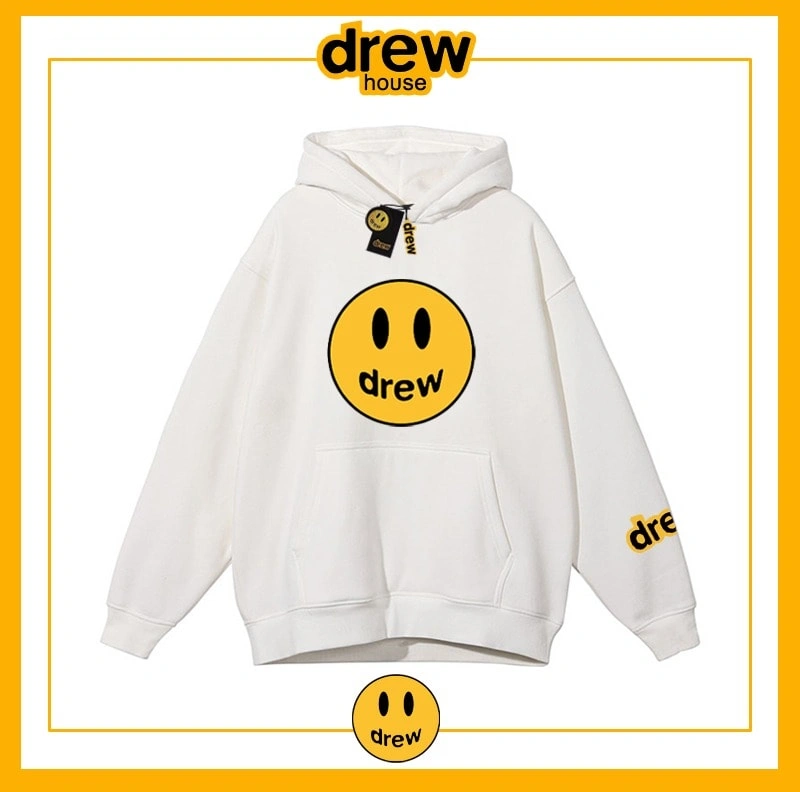 Drew House Hoodie Fleece Lined Unisex Cotton Loose Style 10