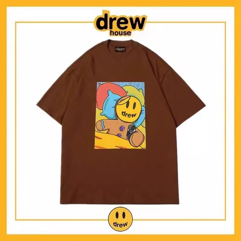 Drew House Letter Flame Short Sleeve T-Shirt Unisex Cotton Style 13