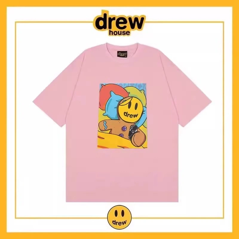 Drew House Letter Flame Short Sleeve T-Shirt Unisex Cotton Style 15