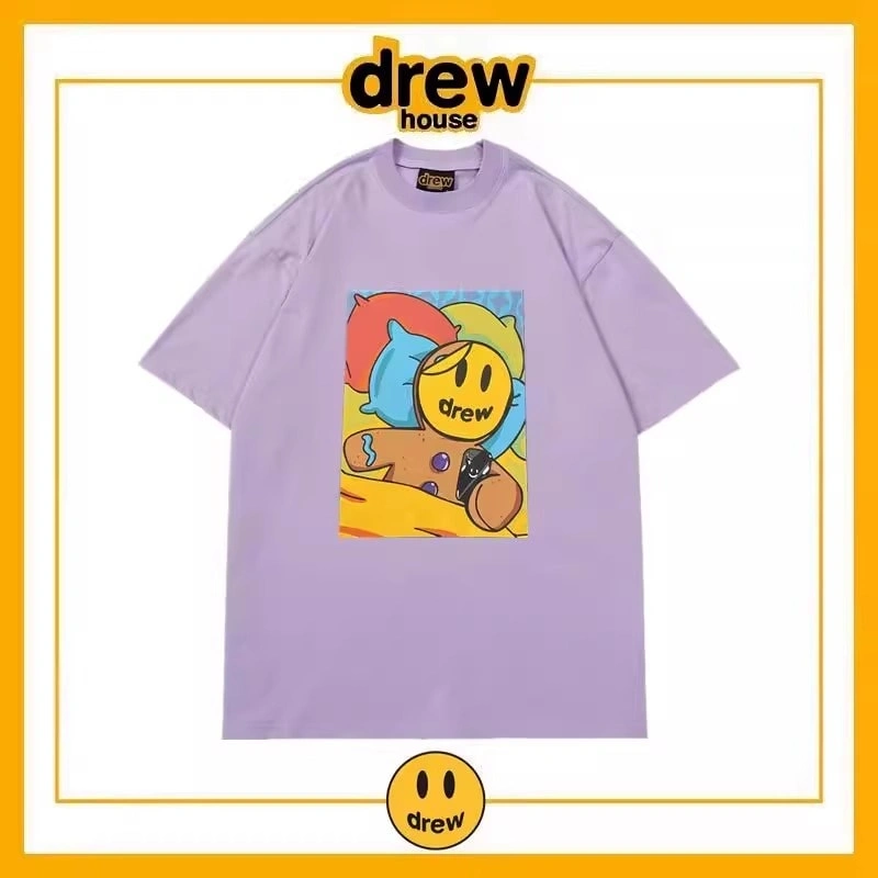 Drew House Letter Flame Short Sleeve T-Shirt Unisex Cotton Style 3