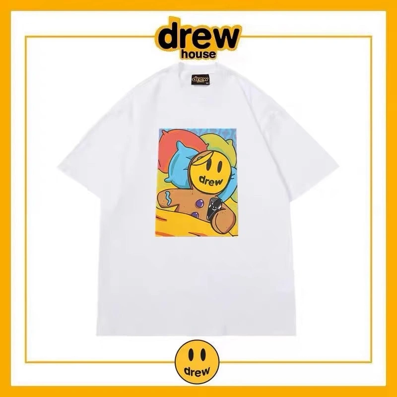 Drew House Letter Flame Short Sleeve T-Shirt Unisex Cotton Style 5