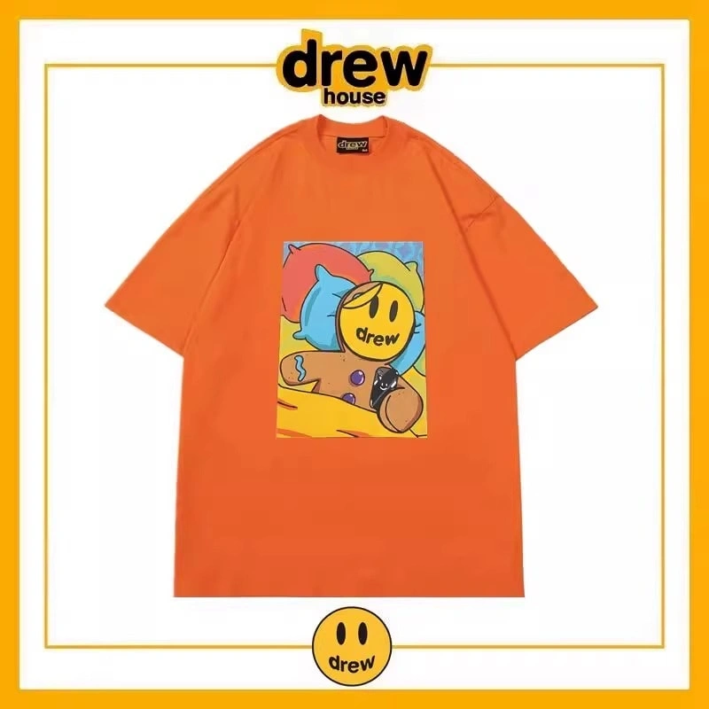 Drew House Letter Flame Short Sleeve T-Shirt Unisex Cotton Style 9