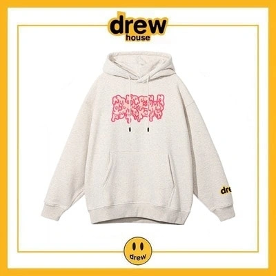 Drew House Print Hoodie Cotton Fleece Unisex Pullover Style 1