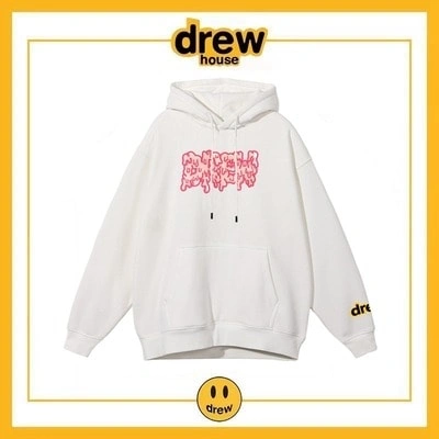 Drew House Print Hoodie Cotton Fleece Unisex Pullover Style 7