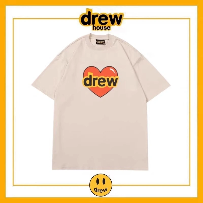 Drew House Print Short Sleeve T-Shirt Unisex Cotton Loose Top Style 21