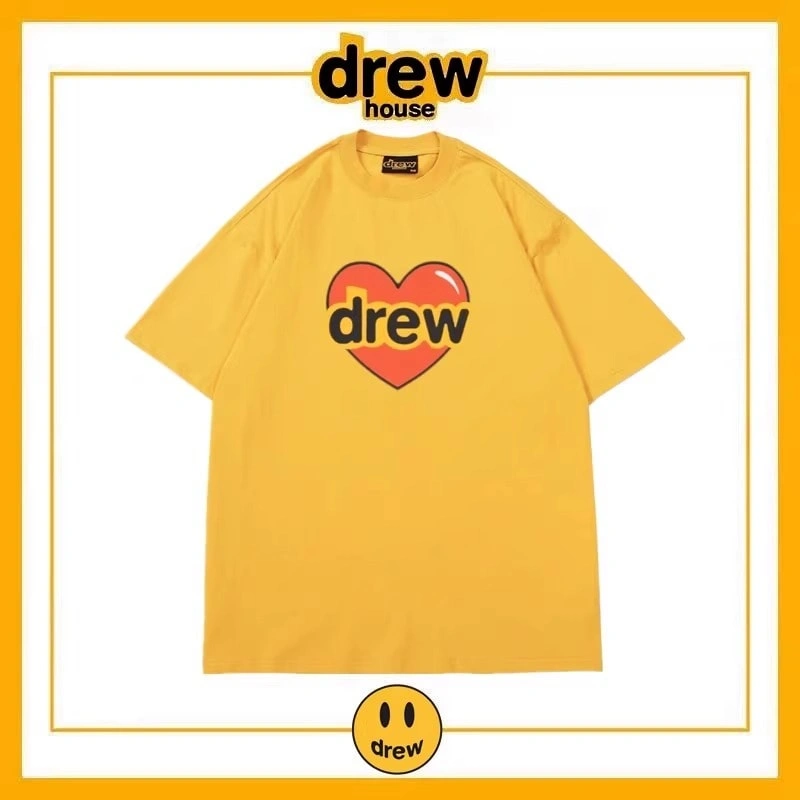 Drew House Print Short Sleeve T-Shirt Unisex Cotton Loose Top Style 22