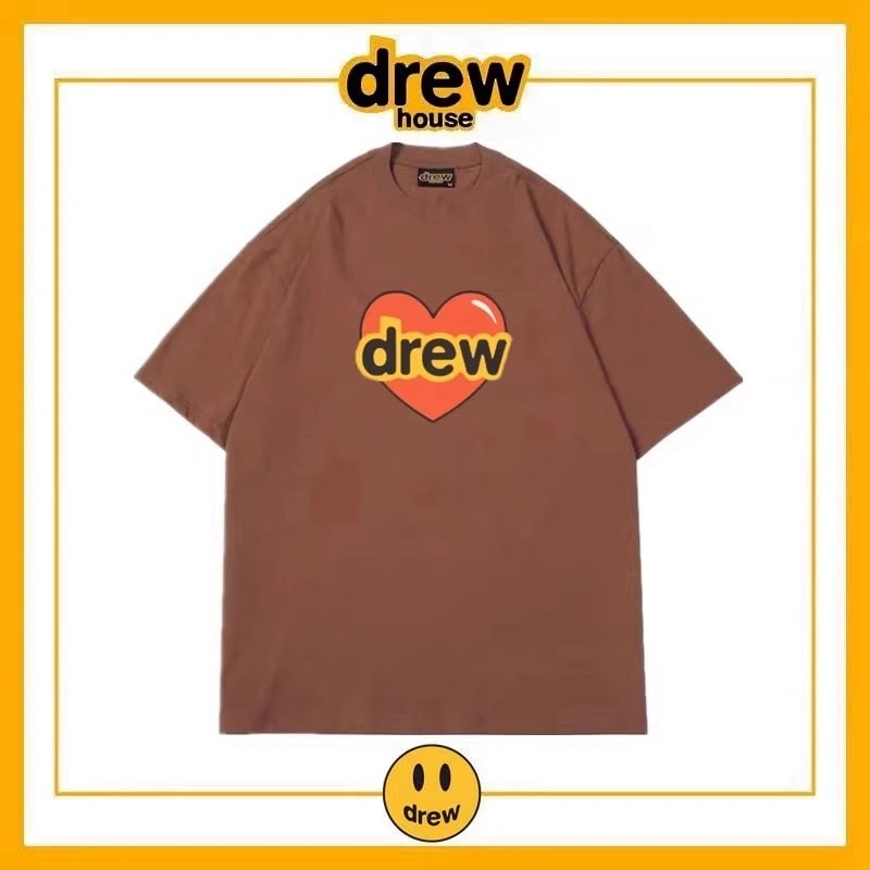 Drew House Print Short Sleeve T-Shirt Unisex Cotton Loose Top Style 3