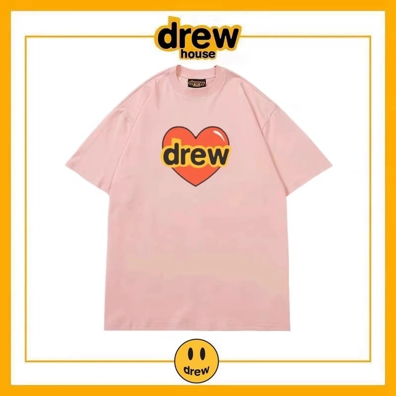 Drew House Print Short Sleeve T-Shirt Unisex Cotton Loose Top Style 6