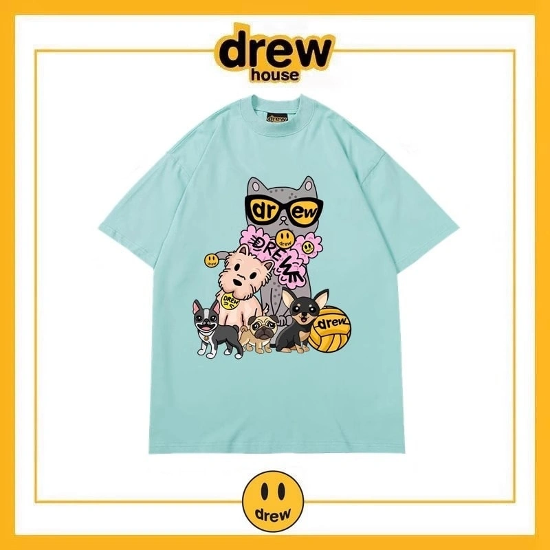 Drew House Short Sleeve T-Shirt Unisex Cotton Print Top Style 11