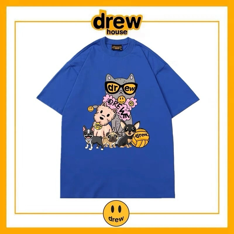 Drew House Short Sleeve T-Shirt Unisex Cotton Print Top Style 14