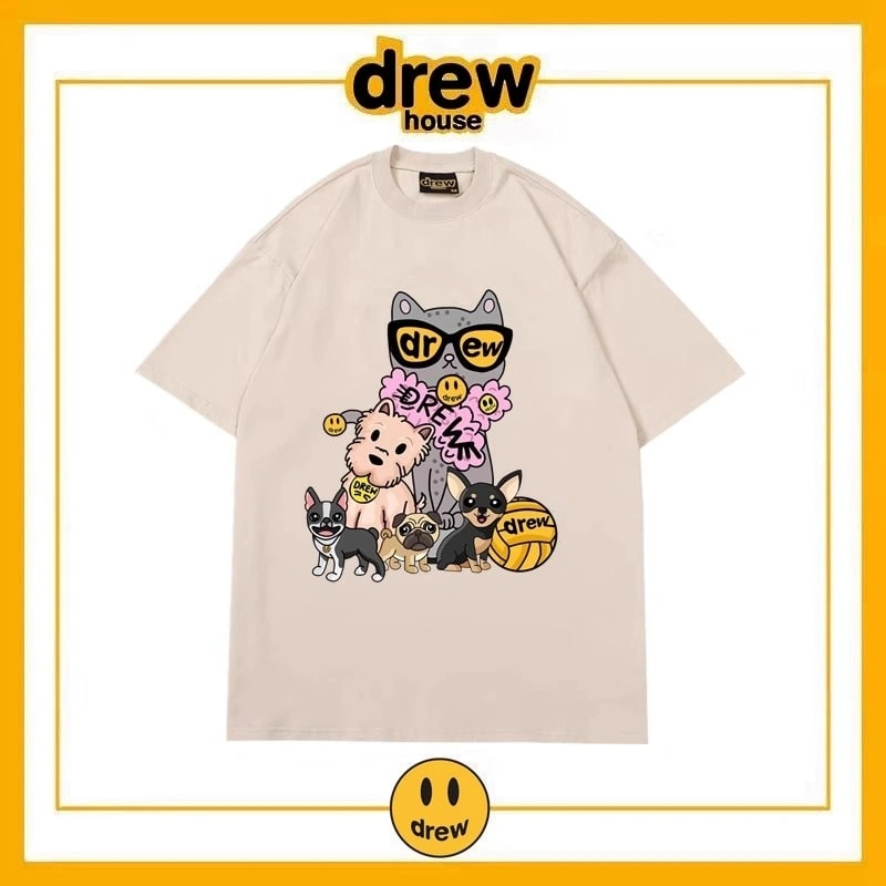 Drew House Short Sleeve T-Shirt Unisex Cotton Print Top Style 16