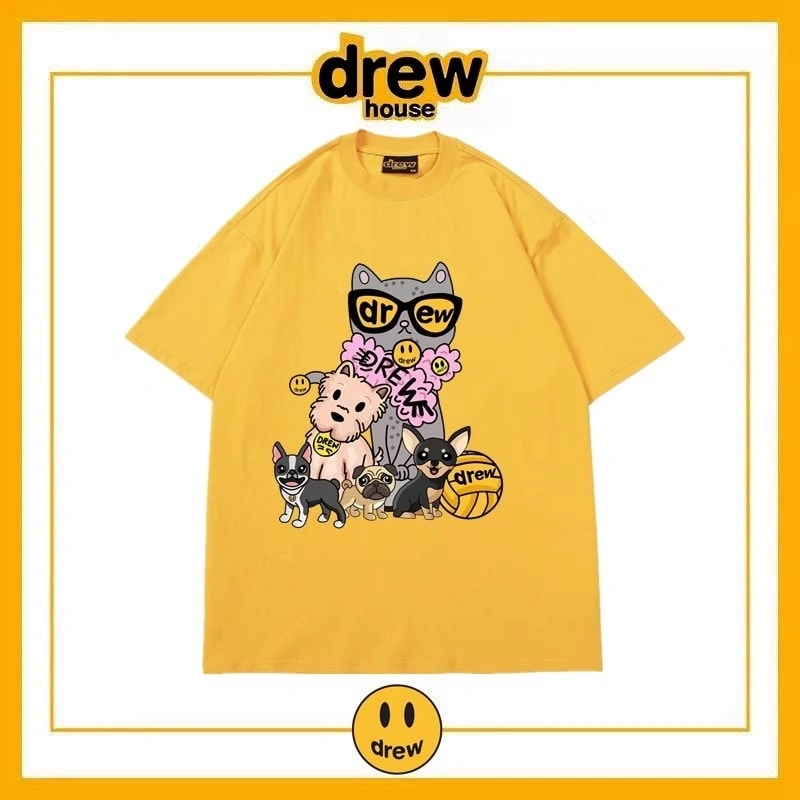 Drew House Short Sleeve T-Shirt Unisex Cotton Print Top Style 17