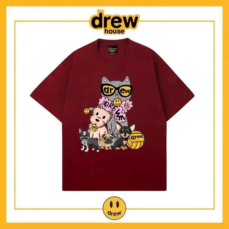 Drew House Short Sleeve T-Shirt Unisex Cotton Print Top Style 4